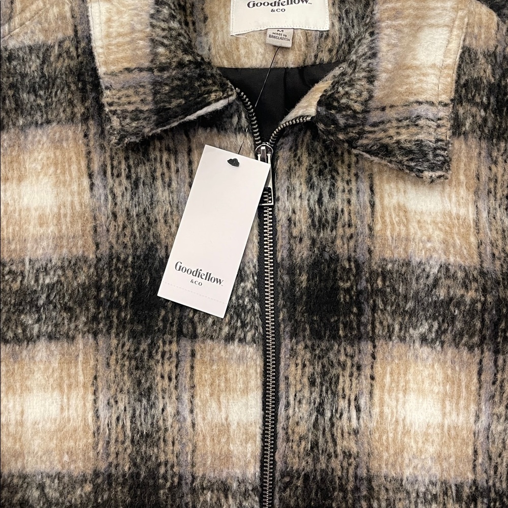 Goodfellow & Co Men’s Plaid Puffer Jacket - Black and Brown - Picture 5 of 5